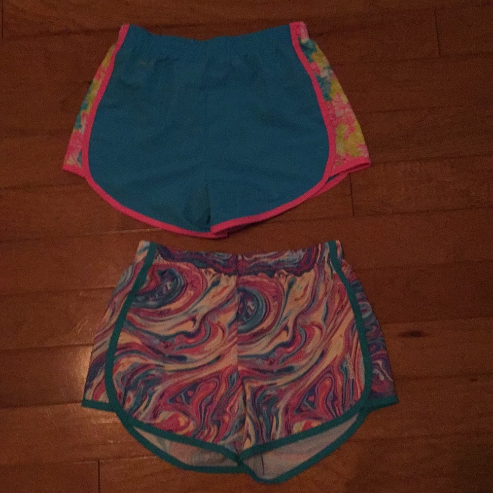 2 pairs of athletic girls shorts